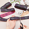 Ethnic Style Embroidery Polyester Ribbons OCOR-WH0070-10F-06-3