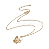 Initial Letter with Butterfly Pendant Necklace NJEW-C026-01G-P-2