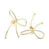 Bowknot Rack Plated Brass Stud Earrings for Women EJEW-Z051-11B-G-2