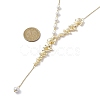Brass Flower Lariat Necklace NJEW-JN04621-3