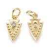 Brass Micro Pave Cubic Zirconia Charms KK-D159-08G-2