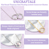 Unicraftale 2Pcs 2 Colors Flat Round Titanium Steel Floating Lockets Connector Charms FIND-UN0001-84A-5