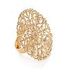 Adjustable Brass Filigree Ring Setting Components KK-L054-02-2