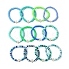 12Pcs 12 Colors Polymer Clay Disc Beaded Stretch Bracelet Sets BJEW-JB10736-4