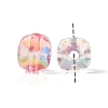 UV Plating Rainbow Iridescent Acrylic Beads OACR-K003-006-3