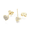 Brass Micro Pave Clear Cubic Zirconia Stud Earrings EJEW-T046-26G-NF-3