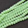 Faceted Rondelle Glass Beads Strands X-GLAA-I033-8mm-09-1