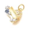 Brass Micro Pave Cubic Zirconia Pendants KK-U040-05G-02-2