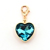 Heart Glass Pendant Decorations HJEW-WH0036-19C-1