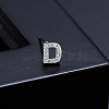 Platinum Brass Micro Pave Cubic Zirconia Stud Earrings XI6969-4-1