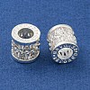 Rack Plating Brass Micro Pave Clear Cubic Zirconia Beads KK-L215-308S-2