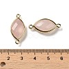 Natural Rose Quartz Faceted Connector Charms G-K347-03G-13-3