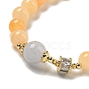 Round Natural Gemstone Beaded Stretch Bracelets BJEW-M315-06-2