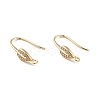 Leaf Rack Plating Brass Micro Pave Cubic Zirconia Earring Hooks KK-D083-09G-1