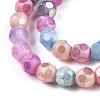 Opaque Frosted Glass Beads Strands EGLA-N006-076-3