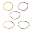 Dyed Rondelle Natural Malaysia Jade Beads Stretch Bracelets BJEW-JB05806-1