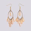 Cowrie Shell Dangle Earrings EJEW-JE02952-2