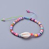 Handmade Polymer Clay Heishi Beads Braided Bracelets BJEW-JB04318-05-1