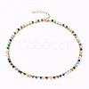 Rondelle Glass Pendant Necklaces NJEW-JN03187-1