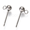 Original Color 304 Stainless Steel Ball Post Stud Earring Findings STAS-C018-23P-02-1