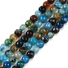 Faceted Natural Agate Round Beads Strands X-G-E318C-4mm-10-1