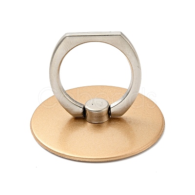 Zinc Alloy Flat Round Cell Phone Holder Stand Findings AJEW-G035-02G-1