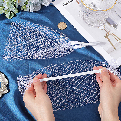 Polyester Mesh Veil Headband OHAR-WH0015-29B-1