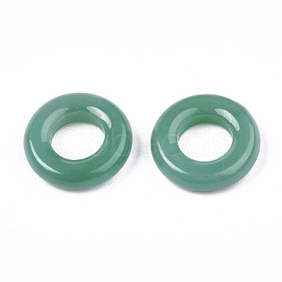 Imitation Jade Glass Linking Rings GLAA-S054-35B-A01-1