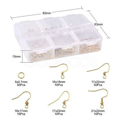 50Pcs 5 Style 304 Stainless Steel Earring Hooks STAS-YW0001-23-1