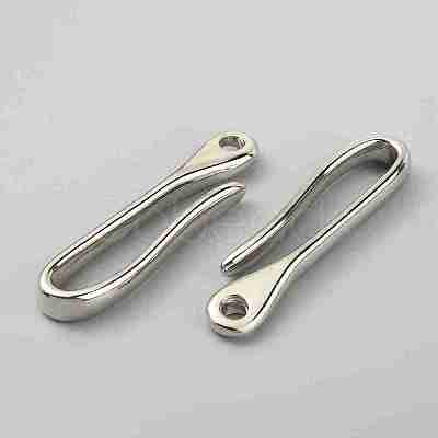 U-Shaped Brass Key Hook Shanckle Clasps KK-WH0054-05P-B-1