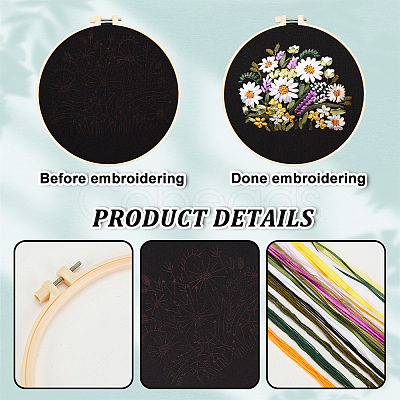 DIY Ethnic Style Flower Pattern Embroidery Crossbody Bags Kits DIY-WH0292-87C-1