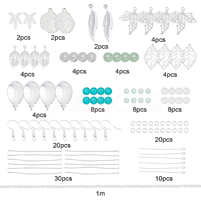 SUNNYCLUE DIY Leaf Themed Earring Making Kits DIY-SC0001-61S-1