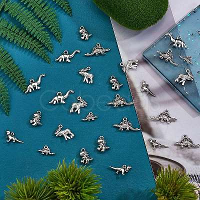 120Pcs 6 Style Tibetan Style Alloy Pendants TIBE-SZ0001-07-1