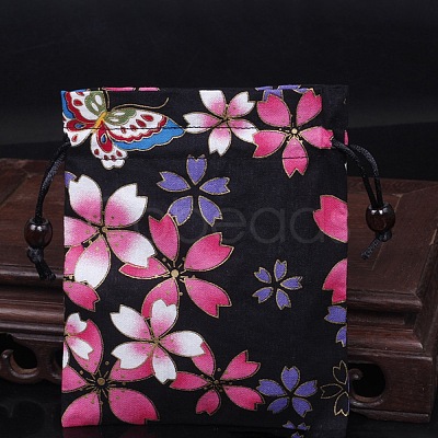 Chinese Style Rectangle Cloth Printed Drawstring Gift Bags PW-WG9C527-09-1