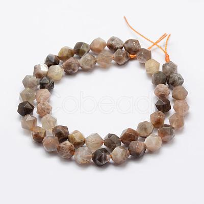 Natural Black Sunstone Beads Strands G-K209-02D-8mm-1