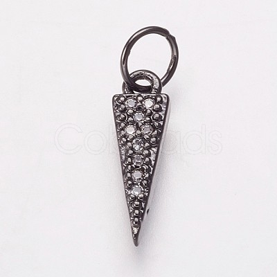 Brass Micro Pave Cubic Zirconia Charms KK-P134-16B-1