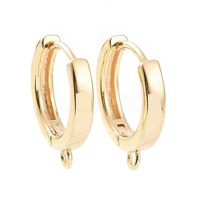 Ion Plating(IP) Brass Hoop Earring Findings X-KK-A168-25G-1