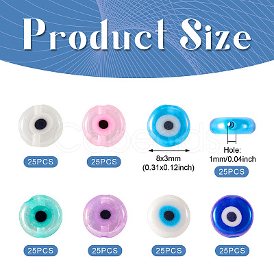 Pandahall 175Pcs 7 Colors Handmade Evil Eye Lampwork Beads EGLA-TA0001-32-1