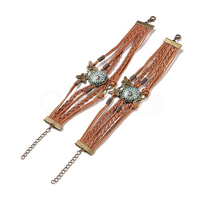 PU Leather Multi-strand Bracelet MAND-PW0001-40B-1