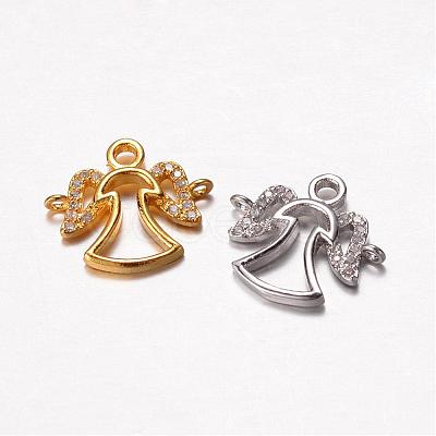 Brass Cubic Zirconia Links ZIRC-K046-01-1