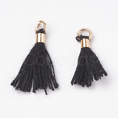 Polycotton(Polyester Cotton) Tassel Pendant Decorations FIND-S275-01G-1