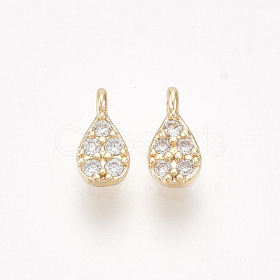 Brass Micro Pave Cubic Zirconia Charms KK-S350-298-1