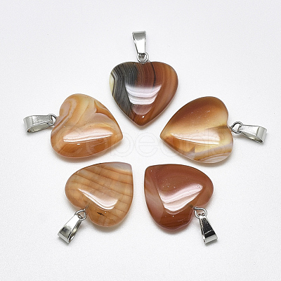 Natural Banded Agate/Striped Agate Pendants G-T122-24F-1