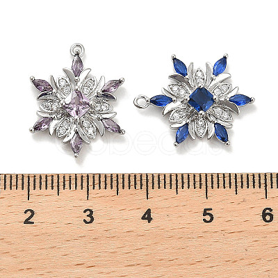 Brass Micro Pave Colorful Cubic Zirconia Pendants KK-C054-01P-1