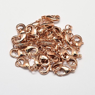 Rack Plating and PVD Vacuum Plating Brass Lobster Claw Clasps for Jewelry Necklace Bracelet Making X-KK-I599-10mm-RG-RS-1