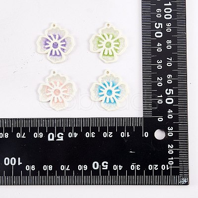 20Pcs 4 Colors Spray Painted Alloy Enamel Pendants FIND-SZ0005-76-1