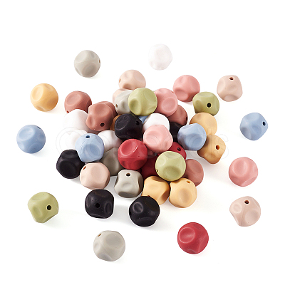 Pandahall 60Pcs 10 Colors Cube Food Grade Eco-Friendly Silicone Beads SIL-TA0001-54A-1