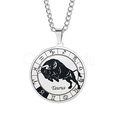 Non-Tarnish Unisex 201 Stainless Steel Constellation Pendant Necklaces NJEW-T011-LA721-2-1