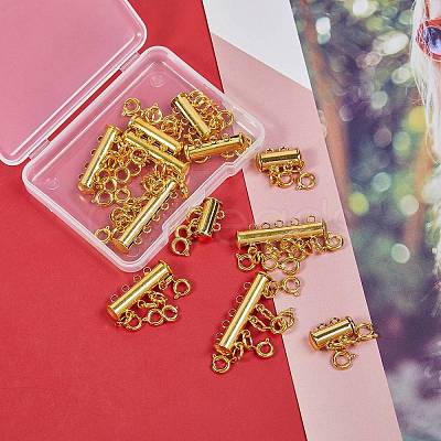 Tube Brass Magnetic Slide Lock Clasps AJEW-SZ0001-08G-1