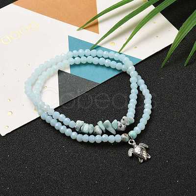 Stretch Bracelets Sets X-BJEW-JB05586-02-1